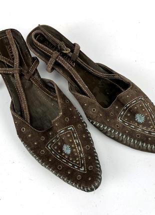 Босоніжки шкіряні sally o hara, коричневі