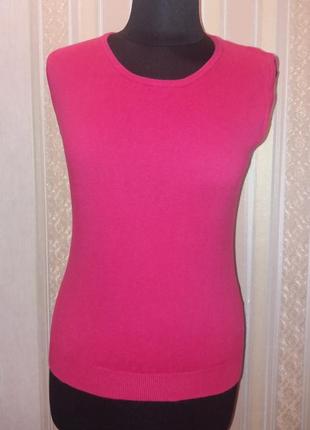 Безрукавка, джемпер, тепла майка, шовк і бавовна, колір фуксія