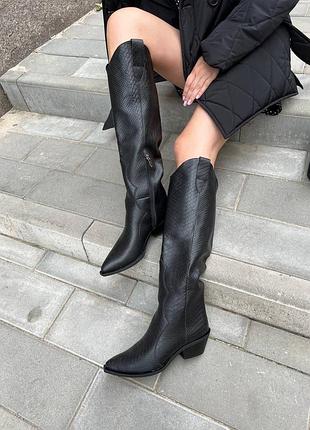 Жіночі чоботи козаки натуральна шкіра