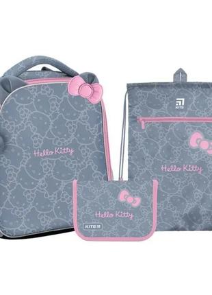 Набір рюкзак kite + пенал + сумка для взуття set_hk22-555s hello kitty