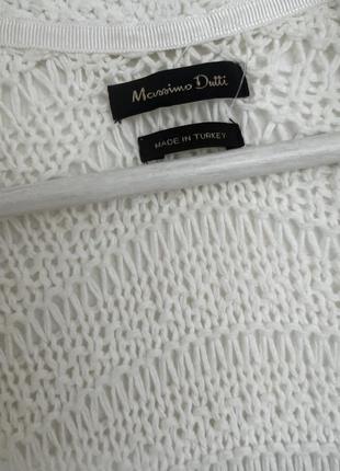 Кардиган светр білий бавовняний кроше massimo dutti4 фото