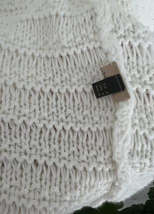 Кардиган светр білий бавовняний кроше massimo dutti5 фото
