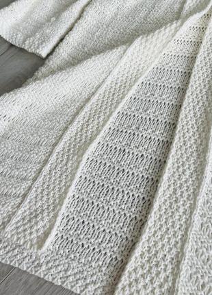 Кардиган светр білий бавовняний кроше massimo dutti2 фото