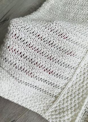 Кардиган светр білий бавовняний кроше massimo dutti3 фото