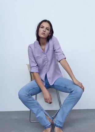Zara, лляна блуза, р.s1 фото