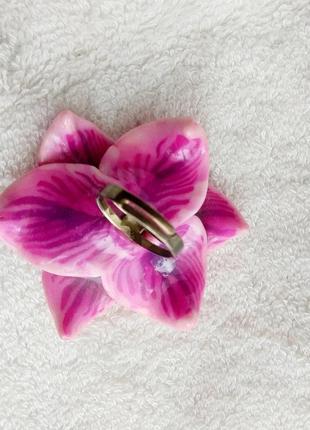 Шикарне унікальне дизайнерське кільце лілія квітка ручна робота handmade піон тренд наречена подарунок універспльнмй розмір7 фото