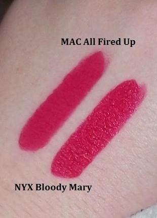 Nyx matte lipstick bloody mary - blue-toned cranberry red mls18 матова червона помада для губ-губна червона матова помада 💄 , 4,5 g повнорозмір6 фото