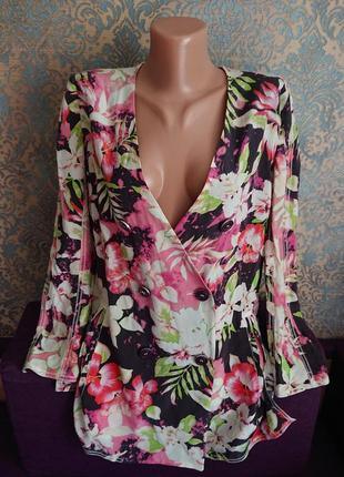 Красивая шелковая блуза пиджак жакет блузка блузочка р.s  винтаж2 фото