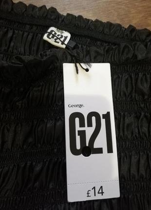 Спідниця юбка чорна жатка стильна з оборочками міні george g 214 фото