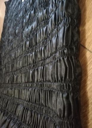 Спідниця юбка чорна жатка стильна з оборочками міні george g 217 фото