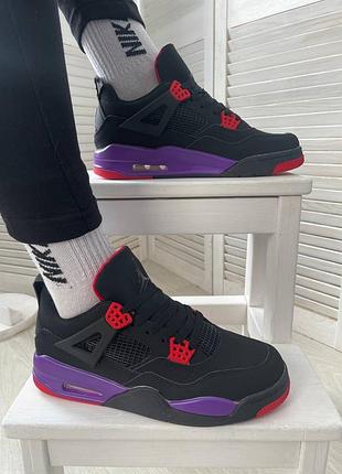 Мужские высокие кожаные кроссовки nike air jordan retro 4#найк