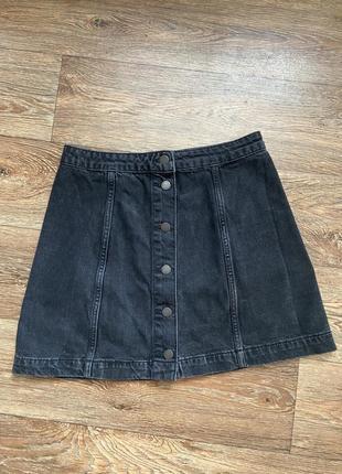 Спідниця-трапеція , джинсовий на гудзиках topshop
