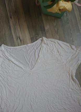Женская белая базовая футболка блуза блузка большой размер батал 50 /522 фото