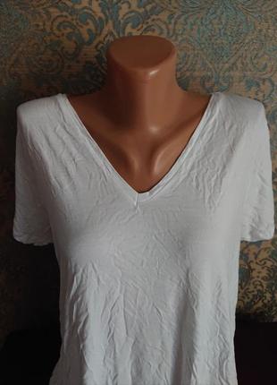 Женская белая базовая футболка блуза блузка большой размер батал 50 /523 фото