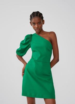 Асиметрична сукня смарагдова3 фото