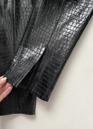 Нові трендові шикарні шкіряні штани  zara з розрізами спереду 7