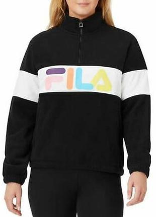 Теплий флісовий світшот з коротким вирізом на блискавці від fila