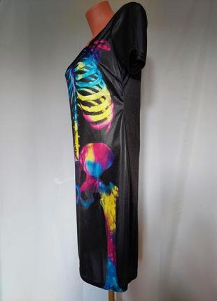 Чорне плаття ,,різнобарвний скелет,,*маскарадний сукні на хеллоуїн(розмір m,l)10 фото