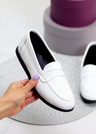 Мокасини "gerda", білий, натуральна шкіра