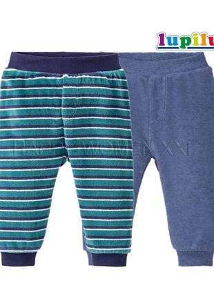 1-2 года набор штанов для мальчика lupilu штаники спортивные велюровые домашние штанці хлопчик