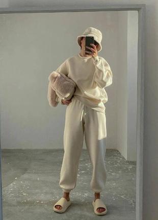 Костюм двійка,вільного крою костюм,костюм oversize,світшот,худі,тепла кофтинка,джоггеры з високою посадкою,спортивні штани