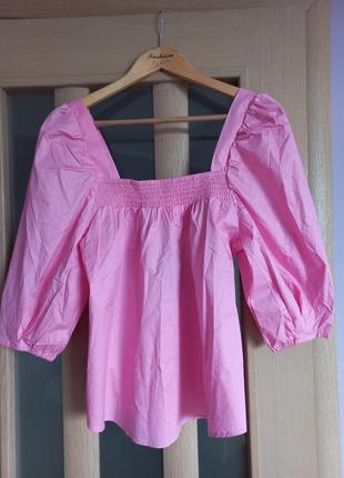Рожева блузка з натуральної тканини1 фото