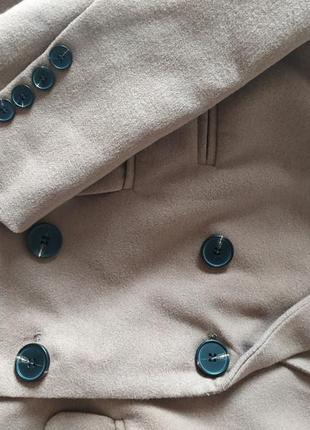 Двубортное прямое пальто shein,коричневое прямое пальто s7 фото