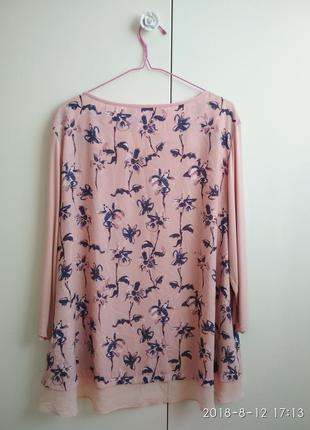 Пудрово-розовая блузка разлетайка nutmeg5 фото