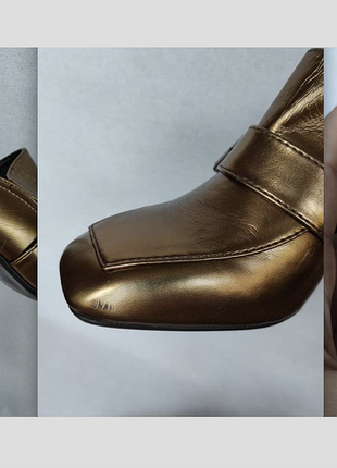 Туфли на широком каблуке без задников с квадратным носком