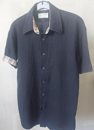 Брендовая льняная рубашка polo