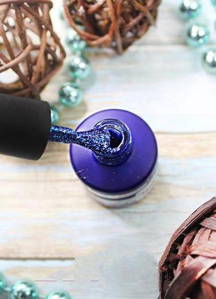 Гель-лак oxxi star gel №008 - синій, з блискітками і слюдою, 10 мл