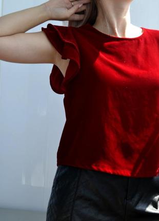 Вільна оксамитова блузка zara1 фото