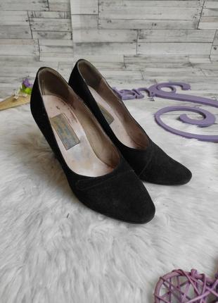 Женские туфли лодочки черные натуральная замша размер 377 фото