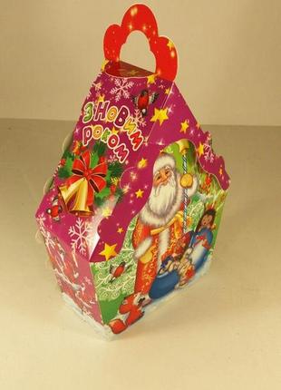 Новорічна упаковка коробка для цукерок подарунків, "пінгвіни ", на 500 грам (25 шт)