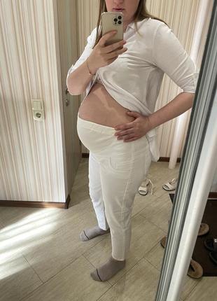 Штани для вагітних білого кольору2 фото