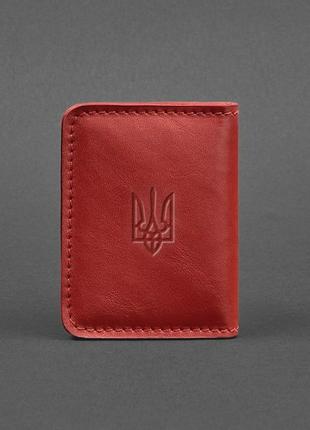 Обложка кожаная для прав, студенческого, ученического, проездного красная