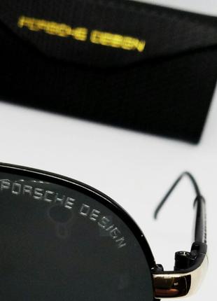 Porsche design очки капли мужские солнцезащитные черные в металле поляризированные9 фото