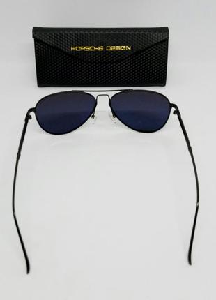 Porsche design очки капли мужские солнцезащитные черные в металле поляризированные5 фото
