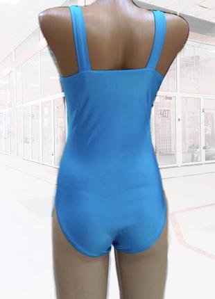 Голубой купальник с раздельной юбкой для танцев, занятий хореографией, гимнастикой5 фото