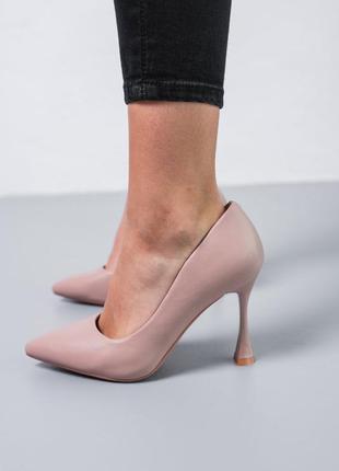 3699🍃туфлі на підборах у штучній шкірі👑