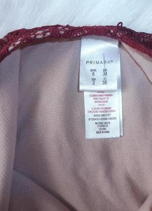 Гарне мереживне боді кольору бургунді primark
