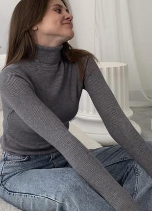 Гольф рубчик водолазка кофта свитер светер джемпер пуловер4 фото