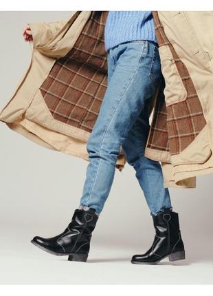 Зимние кожаные широкие ботинки