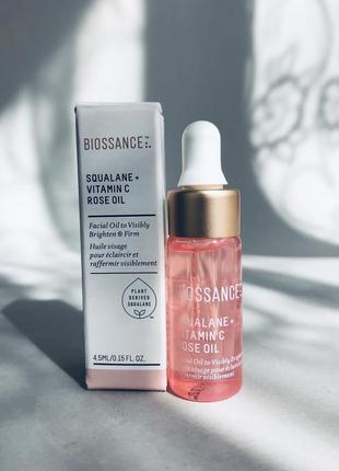 Олія для обличчя з вітаміном с biossance squalane + vitamin c rose oil1 фото