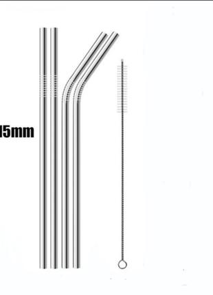 4шт трубочки соломинки коктельні столові прилади нержавіюча сталь2 фото