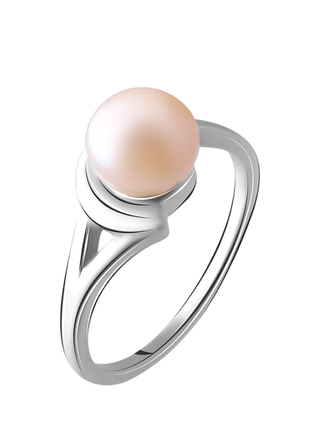 Серебряное кольцо с натуральной персиковой жемчужиной maruata pearls