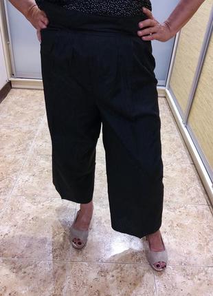 Чорні штани кюлоти з фактурної тканини nuggets раз.m-s6 фото