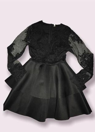 Платье чёрное с узором