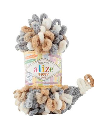Пряжа петлями alize puffy color 6395