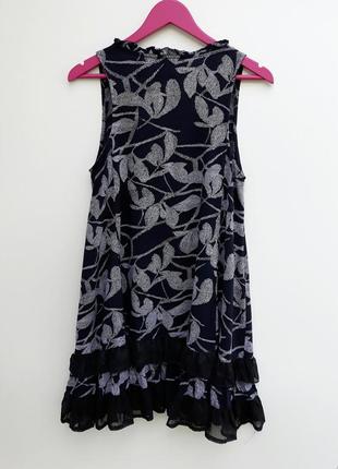 Платье с рюшами легкое натуральное короткое платье3 фото